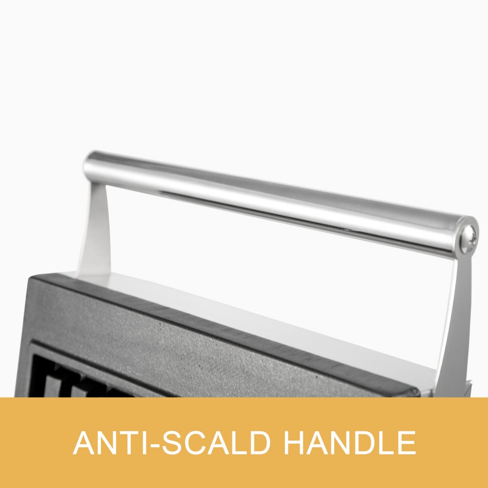 VEVOR Máquina Gofres para hacer gofres redondos comercial eléctrica antiadherente de acero inoxidable 4 Uds