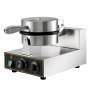 Máquina para hacer waffles comercial VEVOR con diseño de acero inoxidable y control de temperatura.