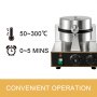 VEVOR Máquina de Gofres para Hacer Gofre 1100W Control de Tiempo y Temperatura Gofrera Comercial