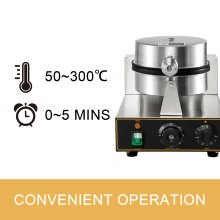 VEVOR Máquina de Gofres para Hacer Gofre 1100W Control de Tiempo y Temperatura Gofrera Comercial