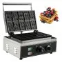 VEVOR - Máquina para hacer gofres rectangulares comerciales (10 unidades), antiadherente, eléctrica, de acero inoxidable, 110 V, control de temperatura y tiempo, ideal para restaurantes y bares.