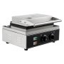 Máquina para hacer waffles comercial VEVOR de acero inoxidable con controles de temperatura y temporizador.