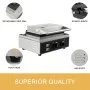VEVOR - Máquina para hacer gofres rectangulares comerciales (10 unidades), antiadherente, eléctrica, de acero inoxidable, 110 V, control de temperatura y tiempo, ideal para restaurantes y bares.