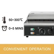 VEVOR Gofrera Eléctrica Maquina Gofres para Hacer Gofre 10 Pcs Plancha para Waffle 1550W Reversible Rectangular