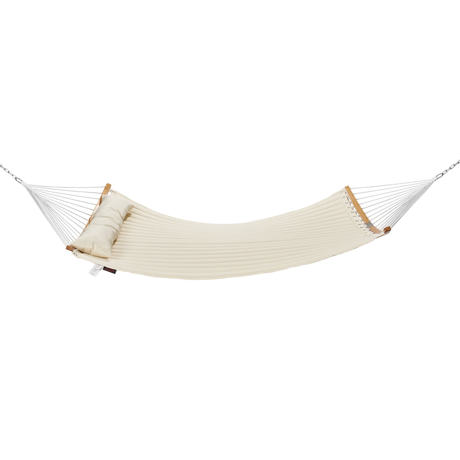 VEVOR Hamaca doble de tela acolchada, hamaca doble de 12 pies con barras curvadas, hamaca acolchada para 2 personas con almohada desmontable y cadenas para acampar al aire libre, patio, playa, capacidad de 480 libras