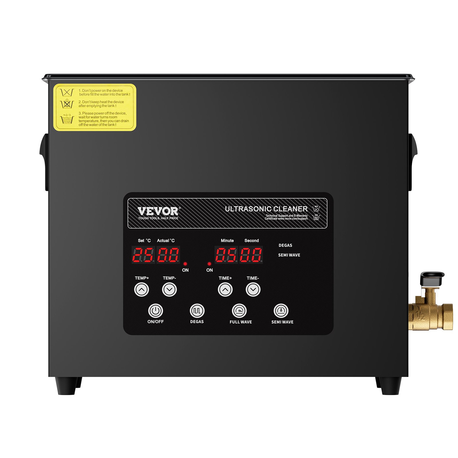 Limpiador ultrasónico VEVOR de 6 l, máquina de limpieza ultrasónica digital de 180 W con modo suave y desgasificación mejorada, limpiador ultrasónico industrial de 40 kHz con calentador y temporizador para retenedores, joyas y herramientas.
