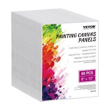 Paquete de 60 tableros de lienzo para pintar, lienzos en blanco de 8 x 10 pulgadas para pintar