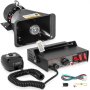 VEVOR 12V 100W Amplificador Kit de sirena de policía 8 Sonido Alarma de advertencia de automóvil Altavoz de incendio Micrófono de mano fuerte Metal Ultra Slime Octágono Compacto Altavoz plano Camión Sistema PA Advertencia Bocina de sirena de emergencia