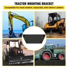 Placa de montaje de accesorios VEVOR de 0,67 pulgadas de grosor, accesorio de placa de dirección deslizante de 19 pulgadas de alto, compatible con accesorios de tractor delantero John Deere, tractores universales de tacómetro rápido, cargador frontal
