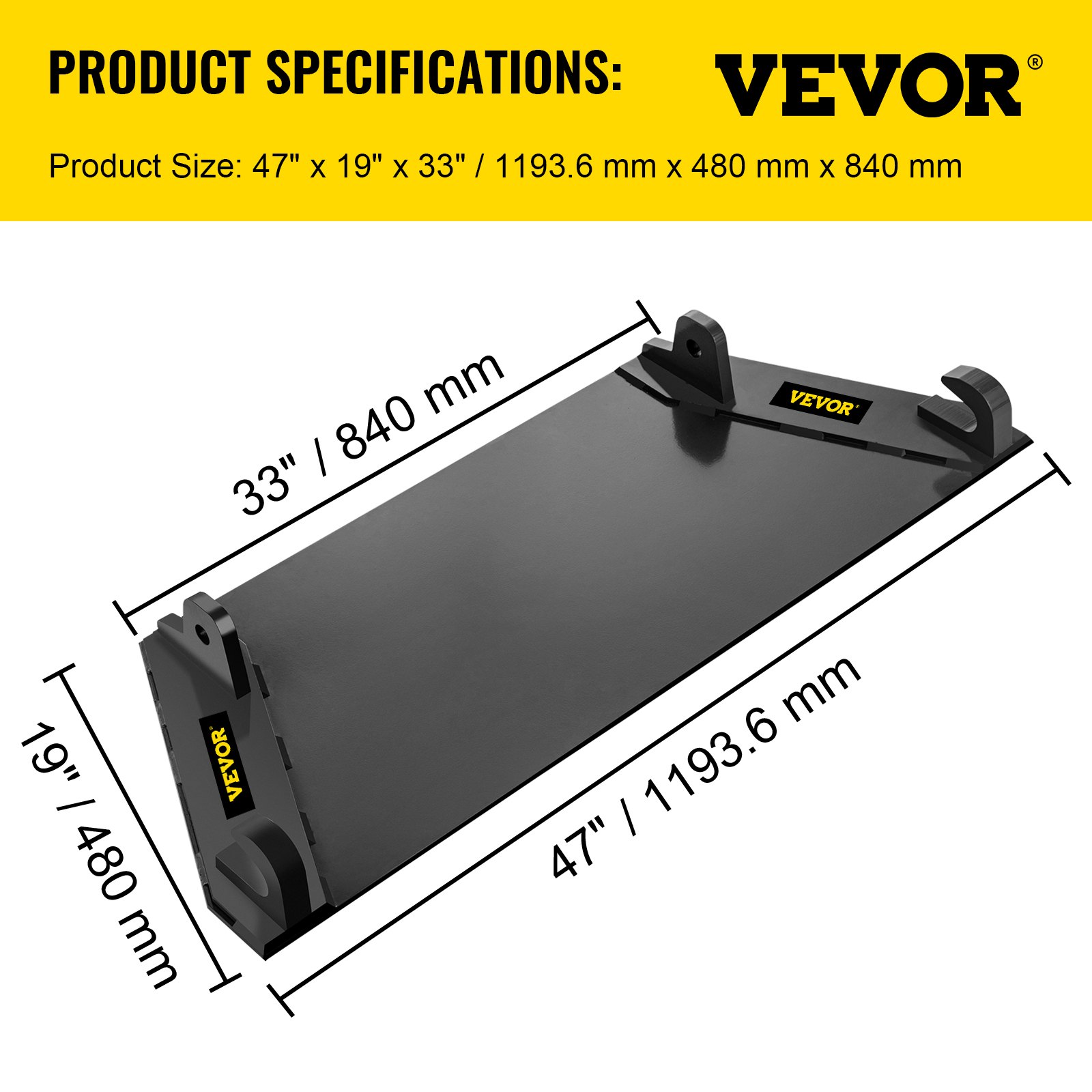 Placa de montaje de accesorios VEVOR de 0,67 pulgadas de grosor, accesorio de placa de dirección deslizante de 19 pulgadas de alto, compatible con accesorios de tractor delantero John Deere, tractores universales de tacómetro rápido, cargador frontal