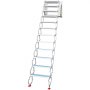 VEVOR Escalera Plegable Montada en Pared, Altura Máx 3 m Carga 300 kg Escalera Telescópica del Ático, 12 Peldaños Blanca Escalera de Ático Retráctil para Ático, Techos, Sótanos, Almacenes, Comercios