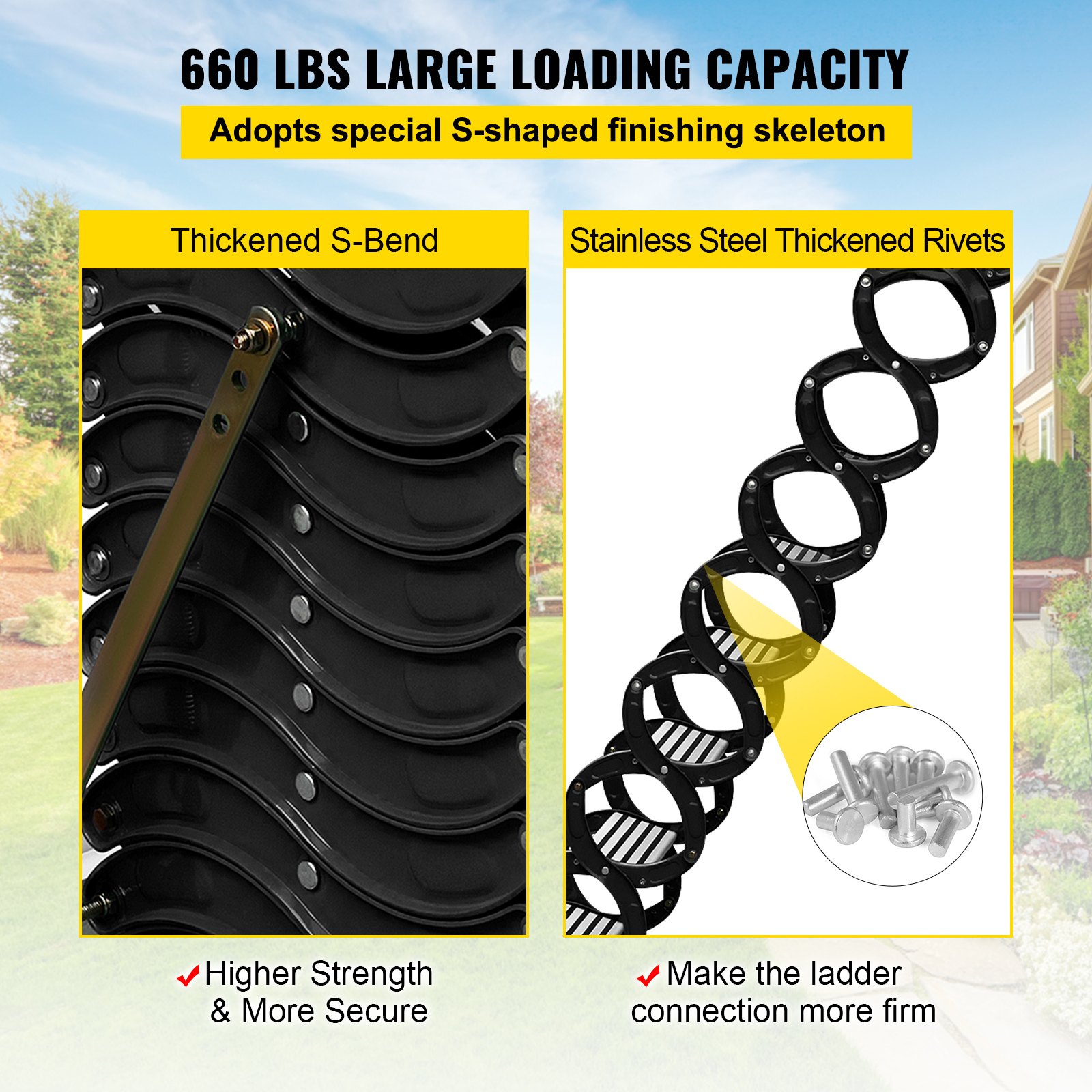 VEVOR Escalera Plegable Montada en Pared, Altura Máxima 3 m Carga 300 kg Escalera Telescópica del Ático, 12 Peldaños Negra Escalera de Ático Retráctil para Ático, Techos, Sótanos, Almacenes, Comercios