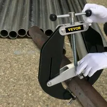 Abrazadera de tubería VEVOR, de 5 a 12 pulgadas, ultra abrazadera de alta resistencia con tornillos de acción rápida, herramienta de alineación de tubería de acero con diseño liviano, negro