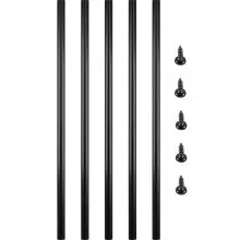 Balaustres de cubierta VEVOR, paquete de 101 husillos de cubierta de metal, balaustre de escalera de 26 x 0,75 pulgadas con tornillos, barandilla de cubierta de aleación de aluminio para madera y cubierta compuesta, balaustre circular para porche de cubierta de escalera al aire libre