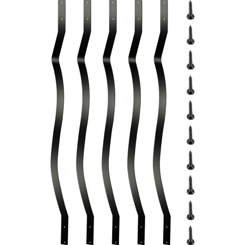 Balaustres de cubierta VEVOR, paquete de 26 husillos de cubierta de metal, balaustre de escalera de 32.25 x 1 pulgada con tornillos, barandilla de cubierta de aleación de aluminio para madera y cubierta compuesta, balaustre elegante para porche de cubierta de escalera al aire libre