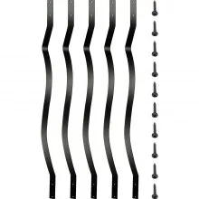 Balaustres de cubierta VEVOR, paquete de 26 husillos de cubierta de metal, balaustre de escalera de 32.25 x 1 pulgada con tornillos, barandilla de cubierta de aleación de aluminio para madera y cubierta compuesta, balaustre elegante para porche de cubierta de escalera al aire libre