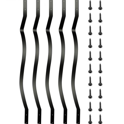 VEVOR 61 Piezas Balaustre Curvo de Aluminio 82 x 2,5 cm Contour Baluster Negro