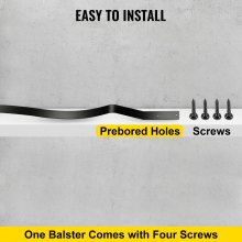 VEVOR 61 Piezas Balaustre Curvo de Aluminio 82 x 2,5 cm Contour Baluster Negro