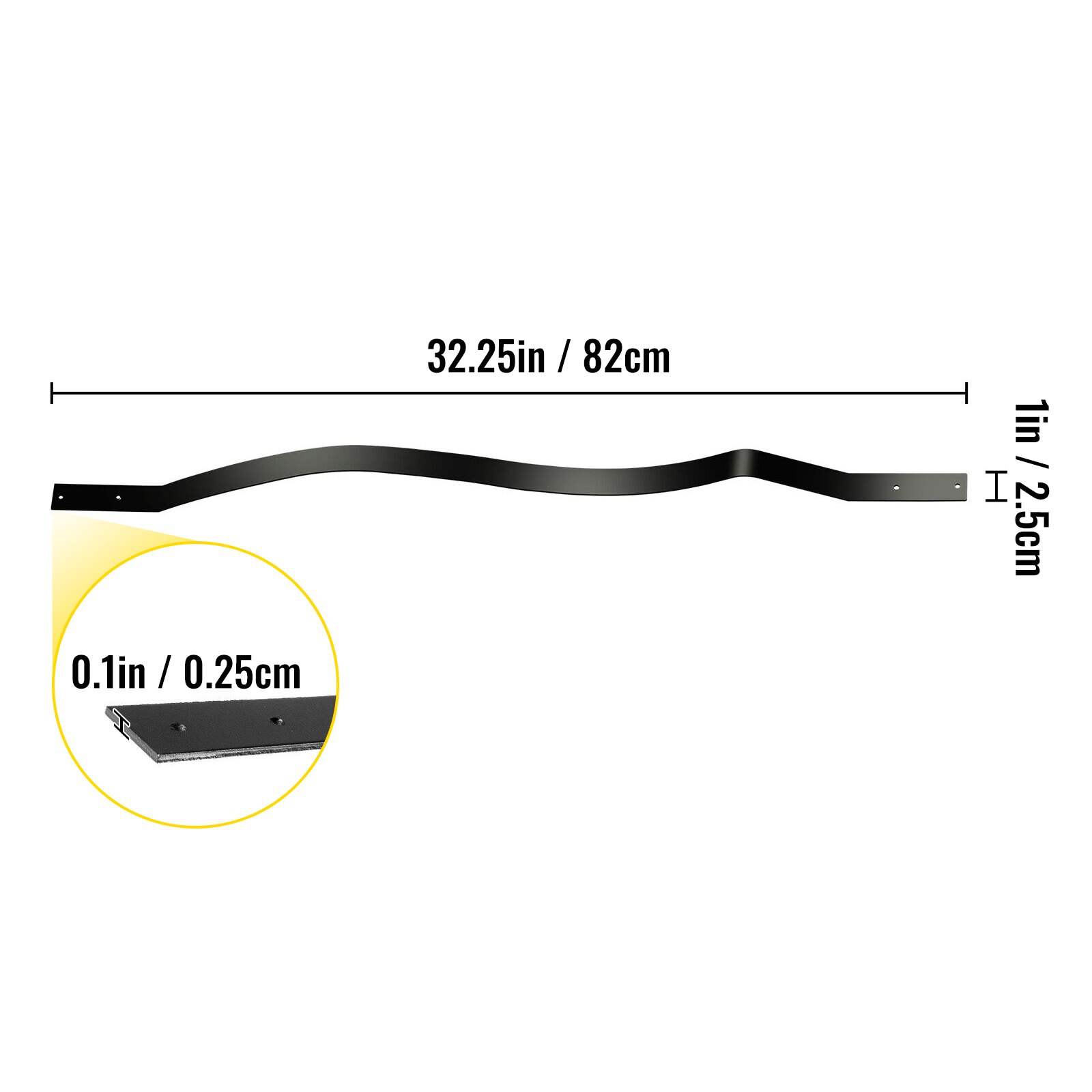 VEVOR 61 Piezas Balaustre Curvo de Aluminio 82 x 2,5 cm Contour Baluster Negro