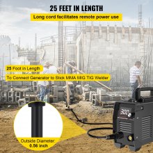 Cable de extensión para soldador VEVOR de 30 amperios, 25 pies, 250 V, cable de alimentación para soldadura con enchufe NEMA 6-50, calibre 10, 3 clavijas para MIG, Lincoln, Plasma, Miller, TIG