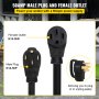Cable de alimentación de cable de extensión para vehículos recreativos de 36 pies y 50 amperios de servicio pesado con conector moldeado y manijas 125 / 250V