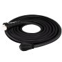 Cable de extensión de alimentación de costa para RV VEVOR negro enrollado cuidadosamente con conectores visibles.