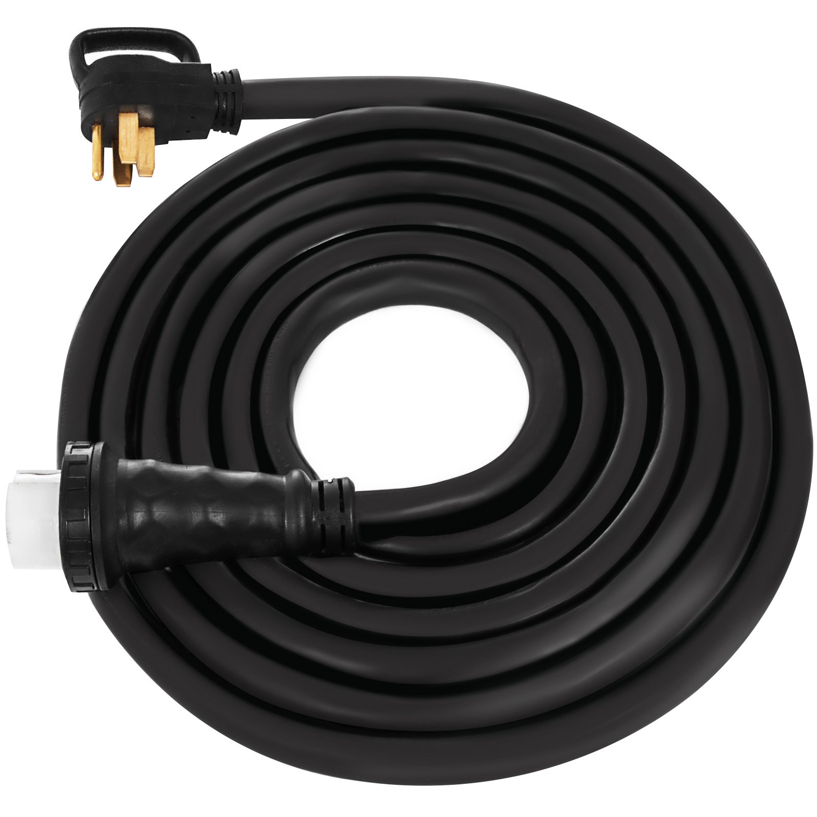Cable de extensión de alimentación de costa para RV VEVOR enrollado con conectores negros