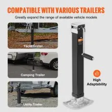 Gato de remolque VEVOR, gato de lengüeta de remolque para soldar con capacidad de peso de 8000 lb, soporte de gato de remolque con asa para levantar remolque de caravana, remolque de caballos, remolque utilitario, remolque de yate