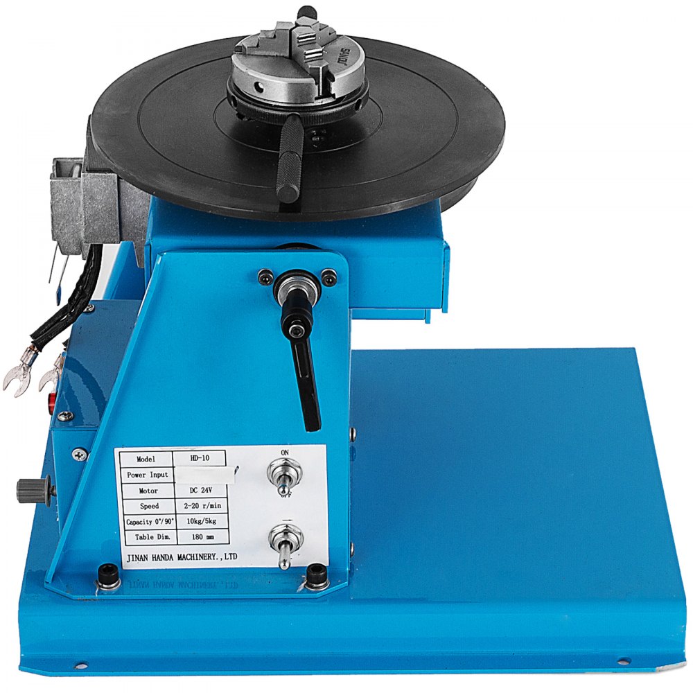 VEVOR 10KG Posicionador de soldadura rotatorio Mesa giratoria 110V Mini 0 a 90 ° Posicionador de soldadura Plataforma giratoria de posicionamiento 2.5 pulgadas 3 Portabrocas de mordaza 180 mm Posicionador de soldador portátil Máquina de mesa giratoria