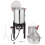 Freidora de pavo VEVOR, juego de vaporera para pavo de 30 cuartos y pescado de 10 cuartos, olla de aluminio para freír mariscos al aire libre, caldera de gas propano con quemador de 54,000 BTU, incluye cestas, rejilla perforada para aves y termómetro.