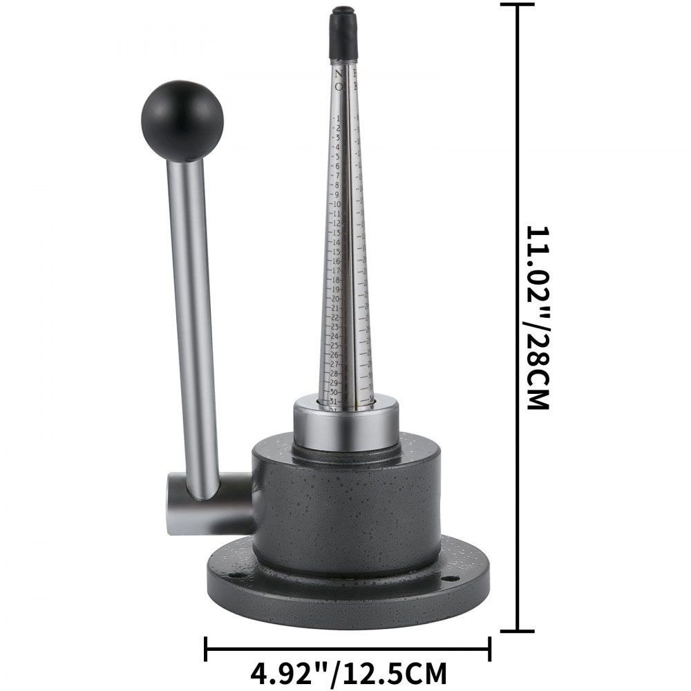 Reductor de anillos VEVOR con dimensiones de 28 cm de altura y 12,5 cm de base.