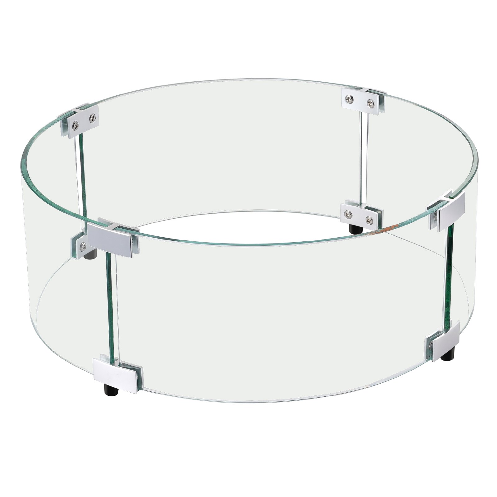 VEVOR Protector contra el viento para brasero, 740x214 mm Pantalla contra el viento de vidrio templado Pantalla protectora redonda Protector de llama transparente a prueba de viento Espesor 6 mm