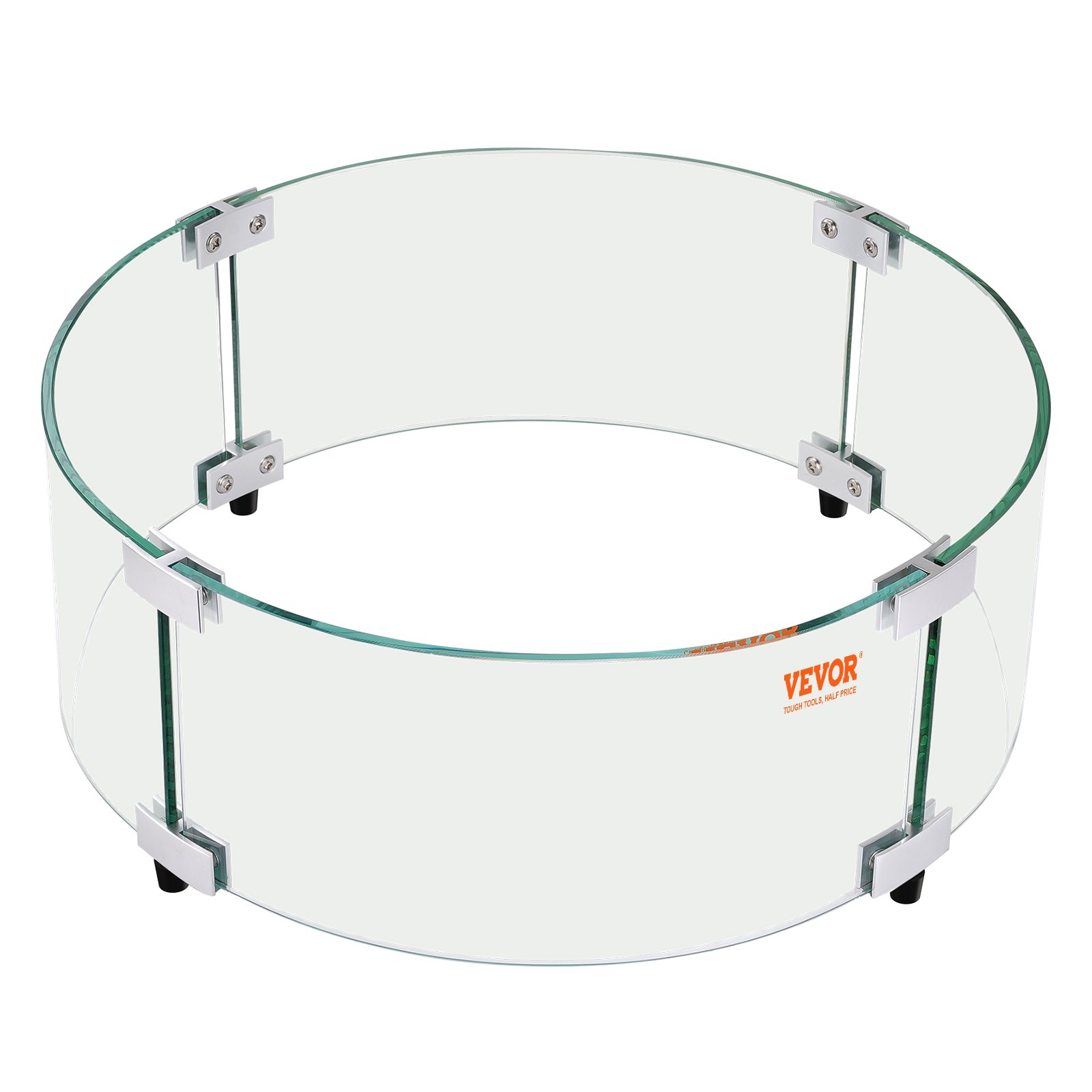 VEVOR Protector contra el viento para brasero, 740x214 mm Pantalla contra el viento de vidrio templado Pantalla protectora redonda Protector de llama transparente a prueba de viento Espesor 6 mm