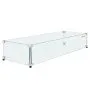 VEVOR - Protector de viento de vidrio para mesa de fogata rectangular (91 x 40 x 19 cm), panel de vidrio templado resistente de 0,89 cm de grosor con soporte de esquina de aluminio duro y patas de goma, fácil de montar.