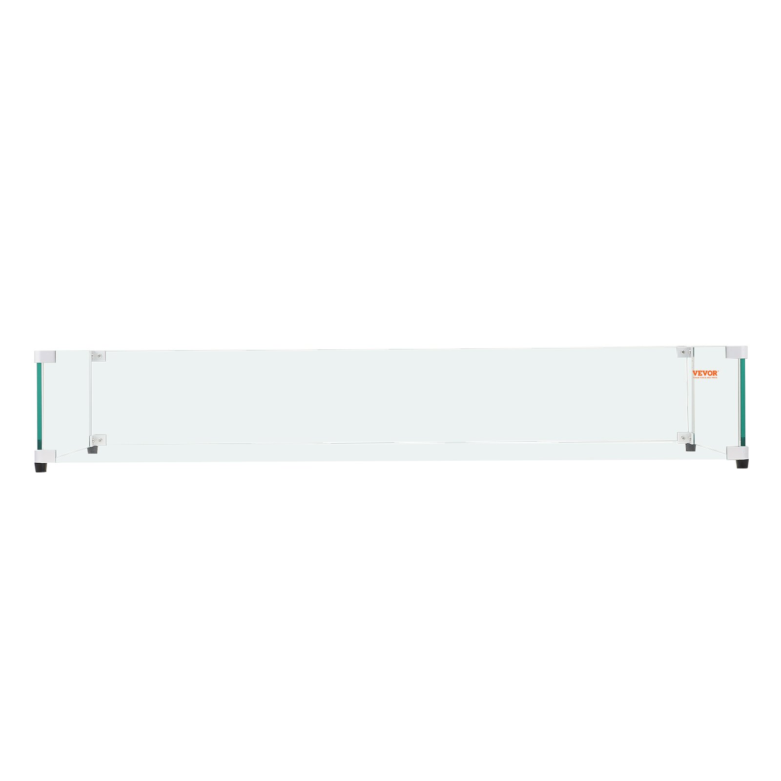 Paravientos de cristal VEVOR con paneles transparentes y soportes de metal resistentes, perfecto para entornos exteriores.