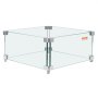 VEVOR Protector de viento para hogueras de gas para mesa de fuego cuadrada, 15 x 15 x 7 pulgadas, protector de viento templado transparente para hogueras, protector de vidrio cuadrado de 0,31 pulgadas de grosor, panel de vidrio con soporte de esquina dura y pies