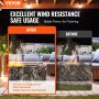 Protector de viento de vidrio VEVOR que muestra una altura de 6,5 pulgadas para una llama estable en un patio al aire libre.