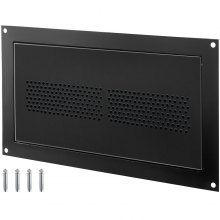Ventilación de inundación VEVOR, ventilación de inundación de base de 8" de alto x 16" de ancho, para reducir el daño de la base y el riesgo de inundación, negro, ventilación de inundación montada en la pared, para espacios de arrastre, garajes y recintos de altura completa