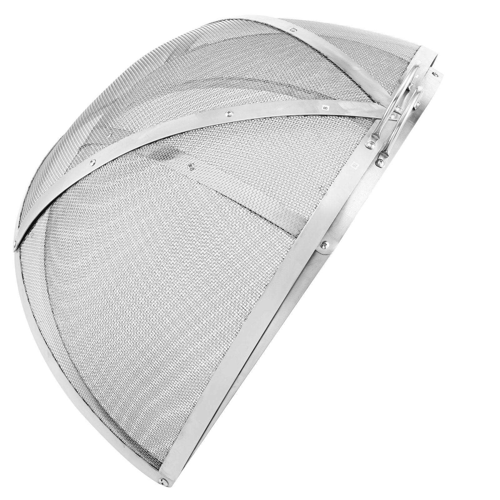 Tapa protectora contra chispas VEVOR para fogatas de 101 cm de diámetro, accesorio redondo para fogatas de exterior, cubierta metálica para fogatas, cubierta de acero inoxidable de fácil apertura para fogatas de patio y jardín.