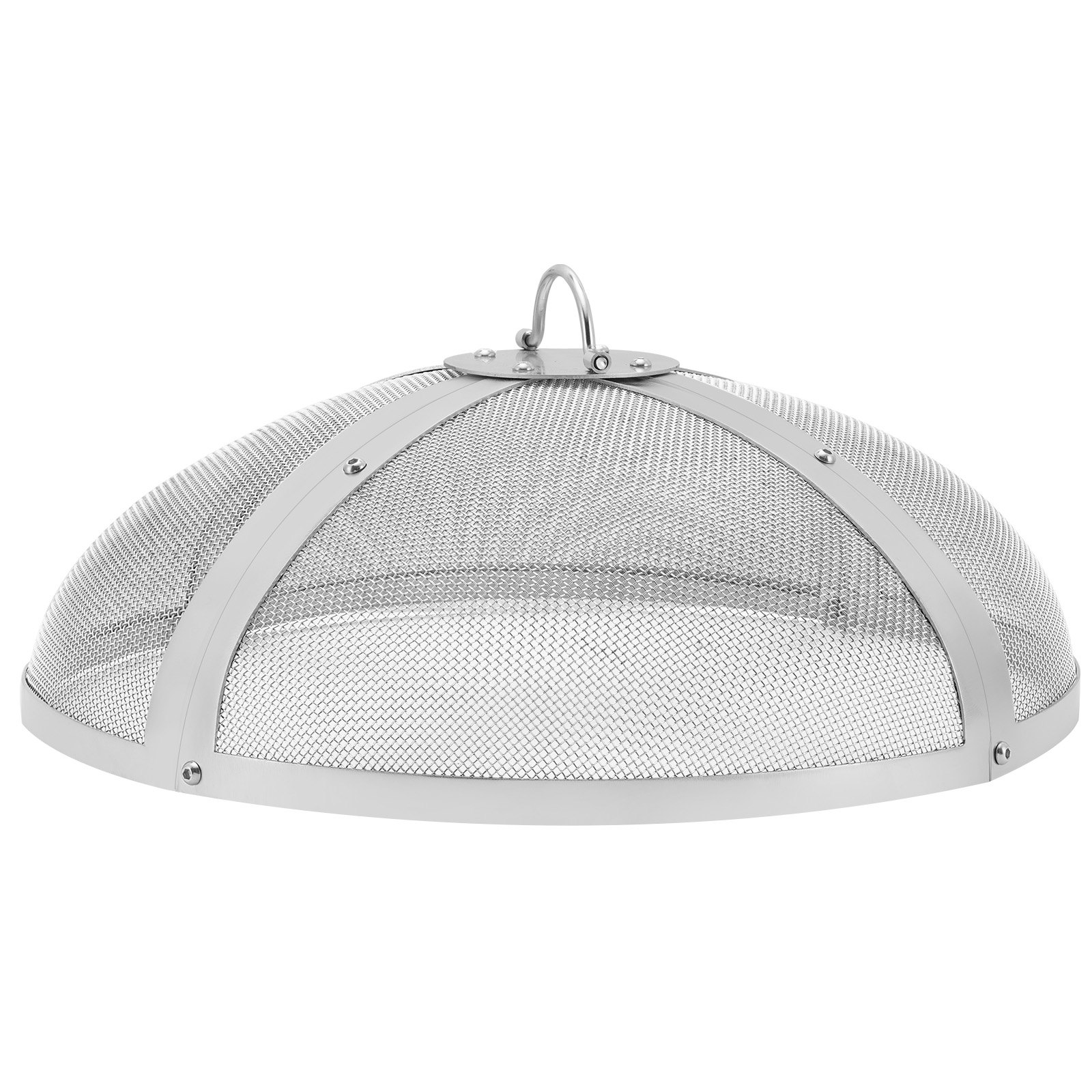 Pantalla protectora contra chispas VEVOR para fogatas redondas de 68,5 cm (27"). Cubierta metálica reforzada de acero de alta resistencia. Tapa para fogatas de exterior. Pantalla superior de fácil apertura con asa de anillo para fogatas de patio y jardín.