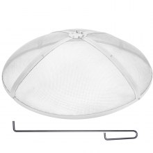 VEVOR - Pantalla protectora redonda de 91 cm para fogatas, cubierta metálica reforzada de acero resistente, tapa para fogatas de exterior, cubierta superior de fácil apertura con asa de anilla para patios y patios traseros.