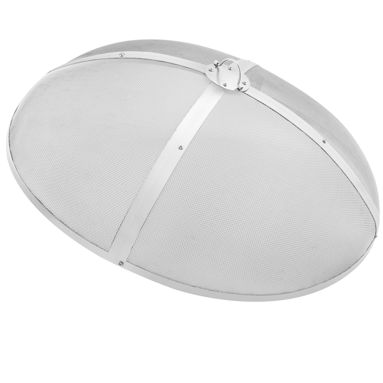 VEVOR Pantalla redonda para hogueras de 36 pulgadas, cubierta de metal de acero reforzado resistente, tapa para hogueras al aire libre, cubiertas superiores de fácil apertura redondas con mango de anillo para patio al aire libre, hogueras, patio trasero