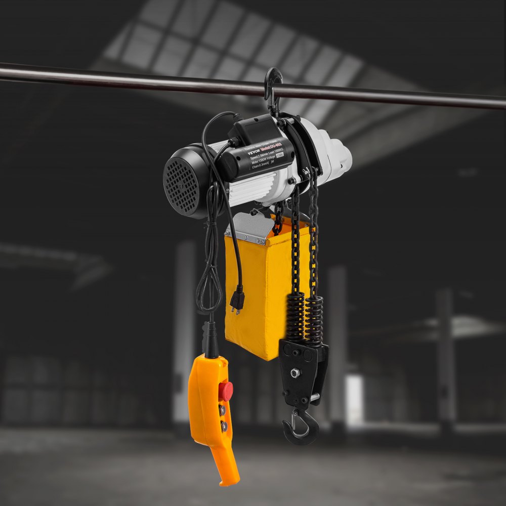 VEVOR Polipasto de cadena eléctrico Elevador de grúa monofásico 2200 lbs 1 tonelada Carga 10 pies Elevación
