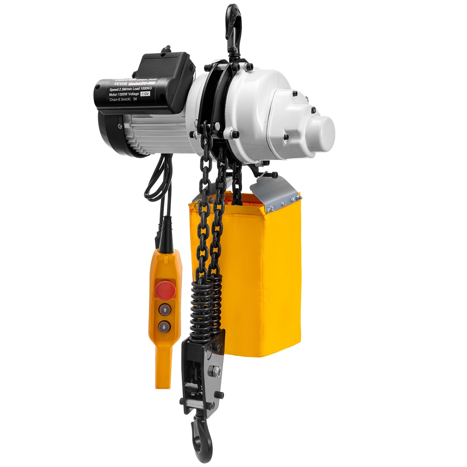 VEVOR Polipasto de cadena eléctrico Elevador de grúa monofásico 2200 lbs 1 tonelada Carga 10 pies Elevación