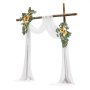 VEVOR Artificial Wedding Arch Flowers Kit, Yellow Wedding Arch Flowers with Drapes Kit (Pack of 3) - 2 Pcs Floral Arrangement, 1 Pcs Sheer Drapes, for Ceremony Bouquets Reception Backdrop Decoration