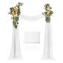 VEVOR Artificial Wedding Arch Flowers Kit, Yellow Wedding Arch Flowers with Drapes Kit (Pack of 3) - 2 Pcs Floral Arrangement, 1 Pcs Sheer Drapes, for Ceremony Bouquets Reception Backdrop Decoration