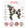 VEVOR Kit de arcos de flores artificiales para boda, arcos de flores rosas con cortinas (paquete de 4) - 2 arreglos florales, 2 cortinas transparentes, para ramos de ceremonia, decoración de fondo de recepción