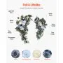 VEVOR Kit de arcos de flores artificiales para boda, arcos de flores azules con cortinas (paquete de 4) - 2 arreglos florales, 2 cortinas transparentes, para ramos de ceremonia, decoración de fondo de recepción