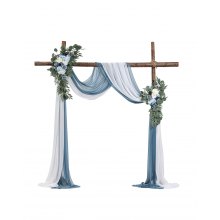 VEVOR Kit de arcos de flores artificiales para bodas (paquete de 4) con tela para drapear arcos de bodas de 21 pies, flores de arco para ceremonias de bodas y telón de fondo de recepción, decoración de bodas (azul y blanco)