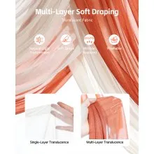 VEVOR Kit de arcos de flores artificiales para bodas (paquete de 5) con tela para drapear arcos de bodas de 33 pies, flores de arco para ceremonias de bodas y telón de fondo de recepción, decoración de bodas (naranja)